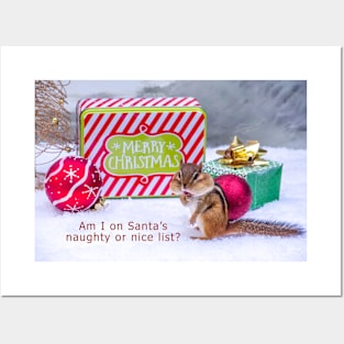 Chipmunk on Santa's list Posters and Art